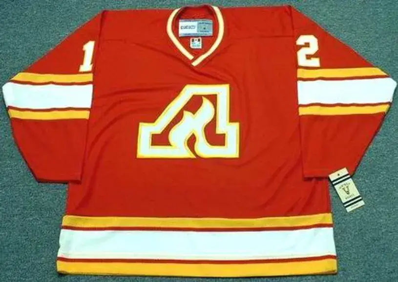 TOM LYSIAK Atlanta Flames 1977 CCM Vintage Throwback Away NHL Hockey Jersey