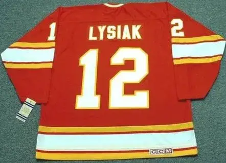 TOM LYSIAK Atlanta Flames 1977 CCM Vintage Throwback Away NHL Hockey Jersey 