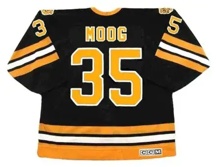 ANDY MOOG Boston Bruins 1990 Away CCM Throwback NHL Hockey Jersey 
