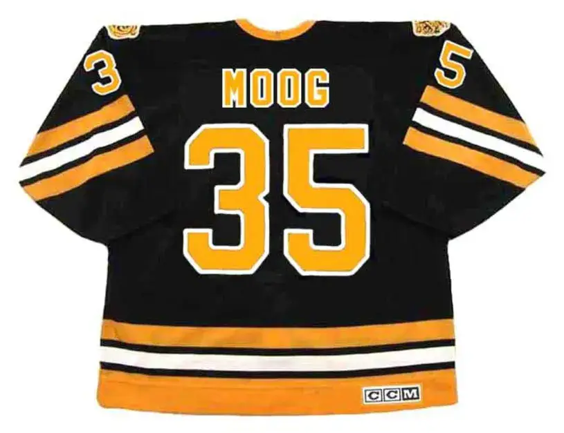 ANDY MOOG Boston Bruins 1990 Away CCM Throwback NHL Hockey Jersey 