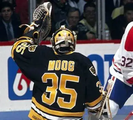 ANDY MOOG Boston Bruins 1990 Away CCM Throwback NHL Hockey Jersey 