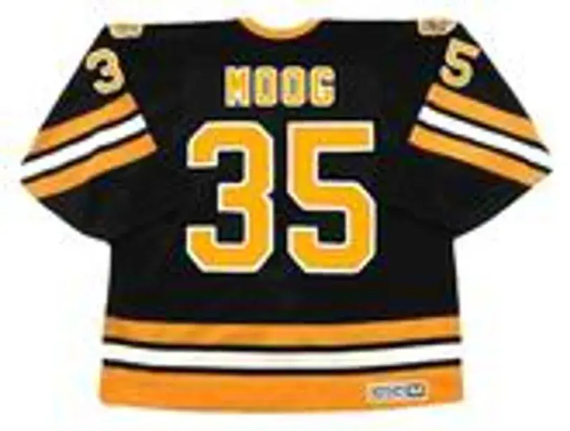 ANDY MOOG Boston Bruins 1990 Away CCM Throwback NHL Hockey Jersey 