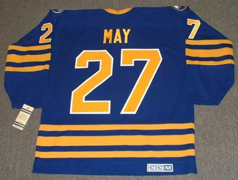 BRAD MAY Buffalo Sabres 1992 Away CCM Vintage NHL Throwback Jersey 