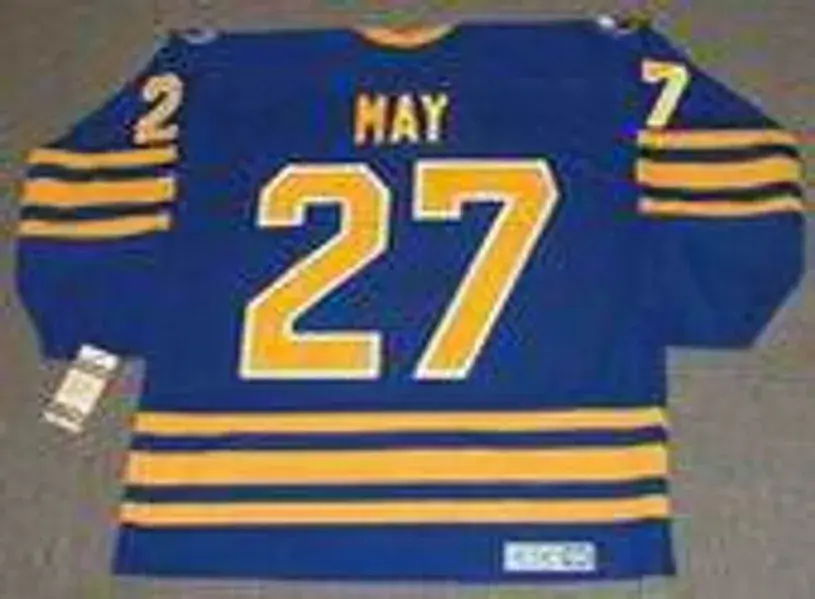 BRAD MAY Buffalo Sabres 1992 Away CCM Vintage NHL Throwback Jersey 