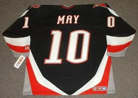 BRAD MAY Buffalo Sabres 1997 Away CCM Vintage NHL Throwback Jersey 