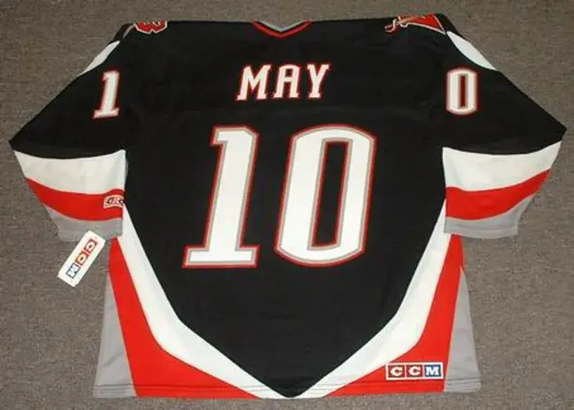 BRAD MAY Buffalo Sabres 1997 Away CCM Vintage NHL Throwback Jersey 