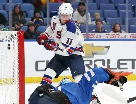 CASEY MITTELSTADT 2018 USA Nike Throwback Hockey Jersey 