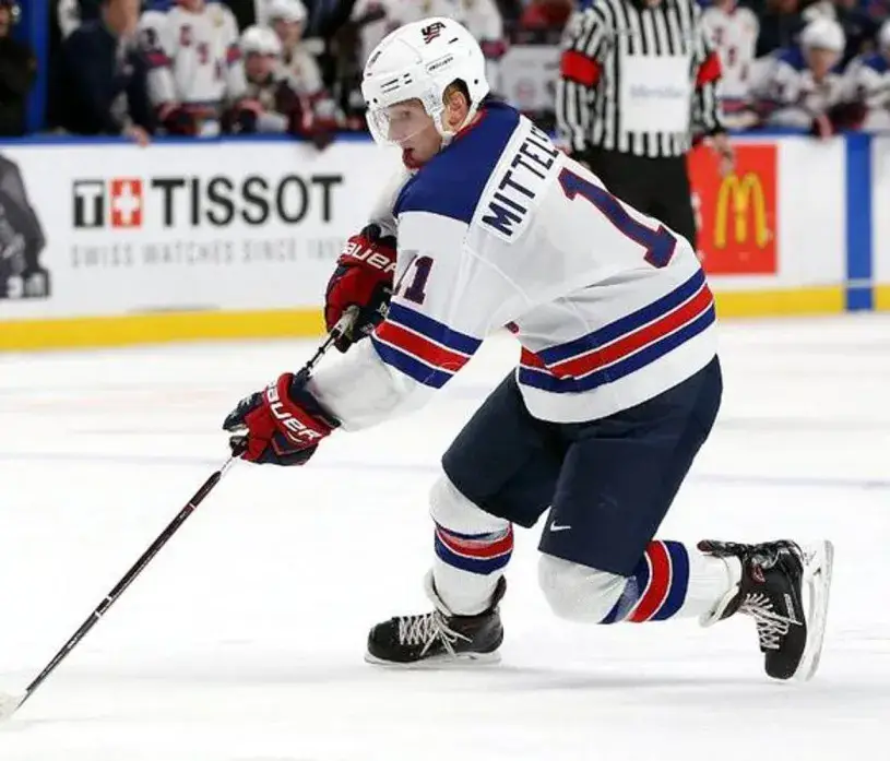 CASEY MITTELSTADT 2018 USA Nike Throwback Hockey Jersey 