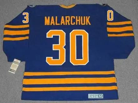 CLINT MALARCHUK Buffalo Sabres 1990 Away CCM Throwback NHL Hockey Jersey 