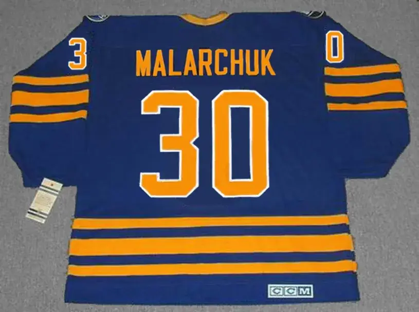 CLINT MALARCHUK Buffalo Sabres 1990 Away CCM Throwback NHL Hockey Jersey 
