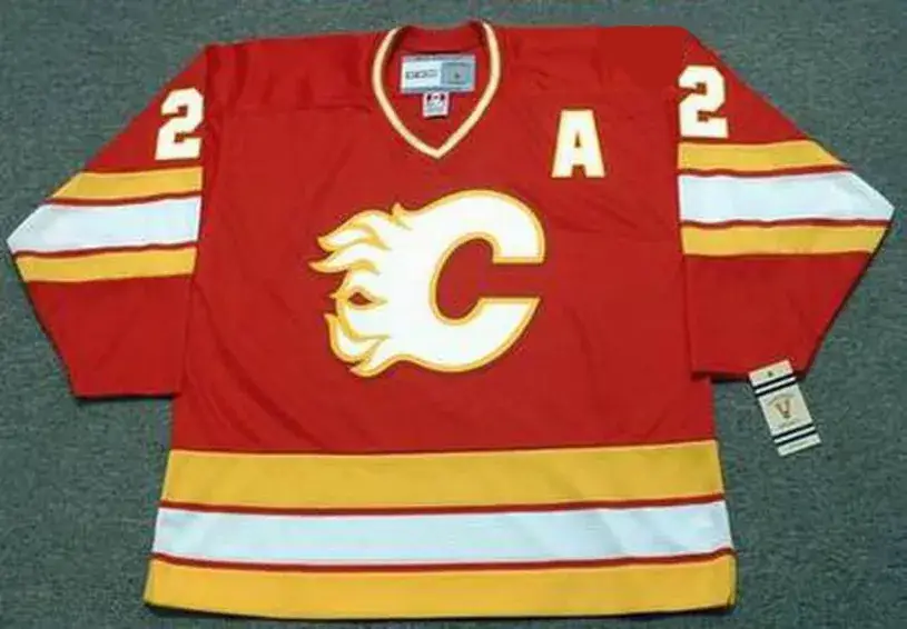 AL MacINNIS Calgary Flames 1980’s Away CCM Throwback NHL Hockey Jersey