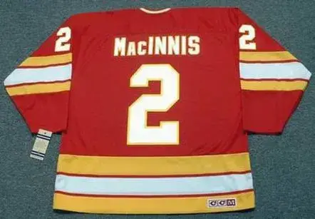 AL MacINNIS Calgary Flames 1980’s Away CCM Throwback NHL Hockey Jersey 