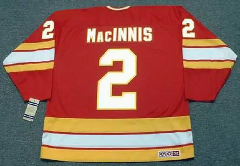 AL MacINNIS Calgary Flames 1980’s Away CCM Throwback NHL Hockey Jersey 