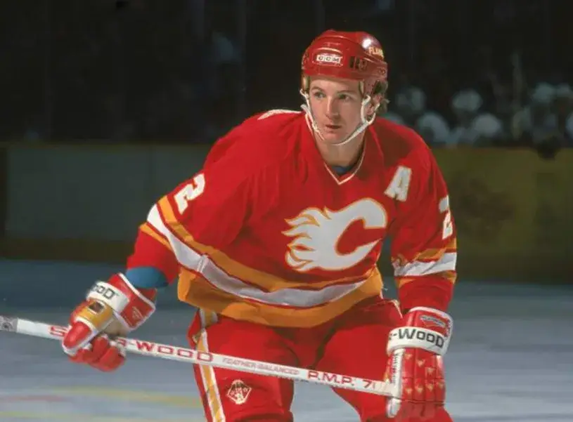 AL MacINNIS Calgary Flames 1980’s Away CCM Throwback NHL Hockey Jersey 