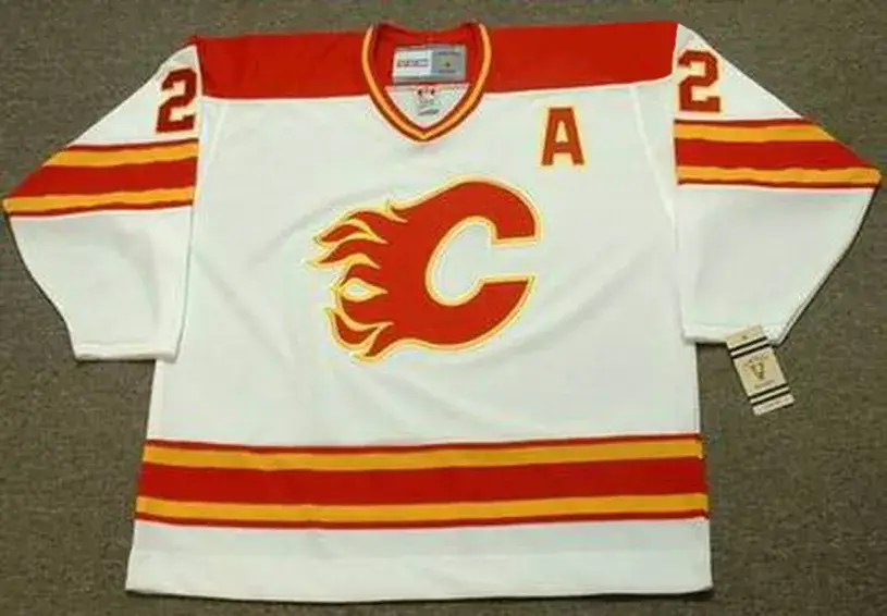 AL MacINNIS Calgary Flames 1980’s Home CCM Throwback NHL Hockey Jersey