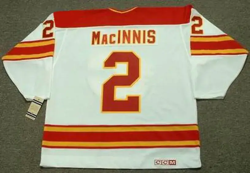 AL MacINNIS Calgary Flames 1980’s Home CCM Throwback NHL Hockey Jersey 