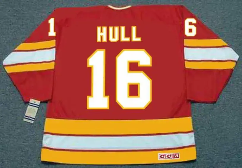 BRETT HULL Calgary Flames 1987 CCM Throwback NHL Hockey Jersey 
