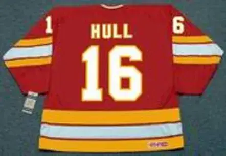 BRETT HULL Calgary Flames 1987 CCM Throwback NHL Hockey Jersey 