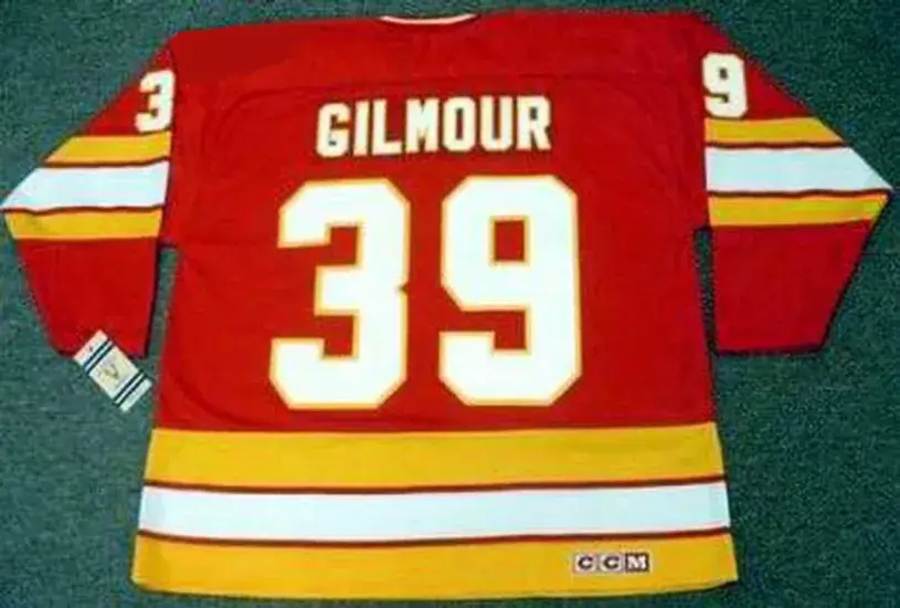 DOUG GILMOUR Calgary Flames 1980’s CCM Vintage Throwback Away NHL Hockey Jersey 