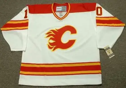 GARY ROBERTS Calgary Flames 1980’s CCM Vintage Throwback Home NHL Hockey Jersey