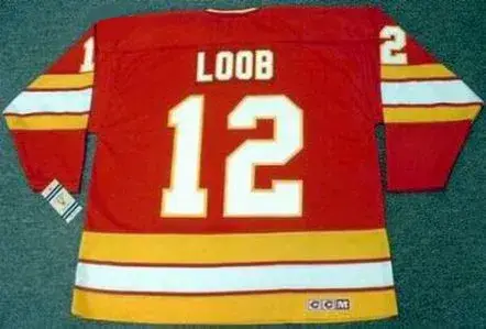 HAKAN LOOB Calgary Flames 1980’s CCM Vintage Throwback Away NHL Hockey Jersey 