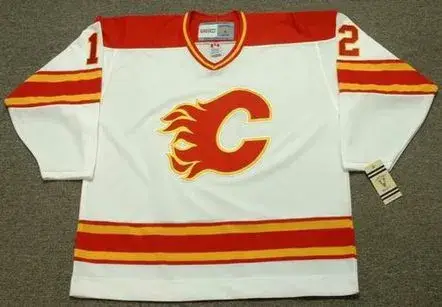 HAKAN LOOB Calgary Flames 1980’s CCM Vintage Throwback Home NHL Hockey Jersey