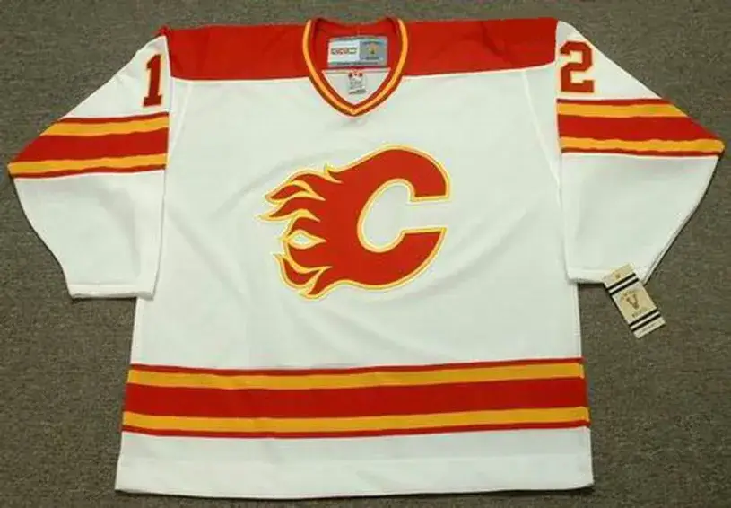 HAKAN LOOB Calgary Flames 1980’s CCM Vintage Throwback Home NHL Hockey Jersey