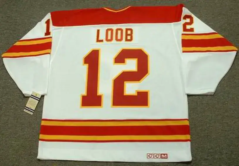 HAKAN LOOB Calgary Flames 1980’s CCM Vintage Throwback Home NHL Hockey Jersey 
