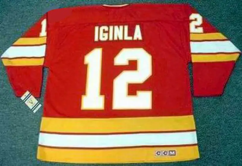 JAROME IGINLA Calgary Flames 1980’s CCM Vintage Throwback Away NHL Hockey Jersey 