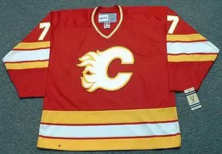 JOE MULLEN Calgary Flames 1980’s CCM Vintage Throwback Away NHL Hockey Jersey