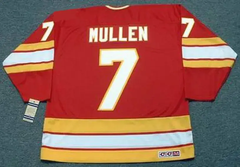 JOE MULLEN Calgary Flames 1980’s CCM Vintage Throwback Away NHL Hockey Jersey 