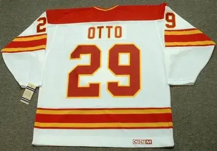 JOEL OTTO Calgary Flames 1980’s CCM Vintage Throwback Home NHL Hockey Jersey 