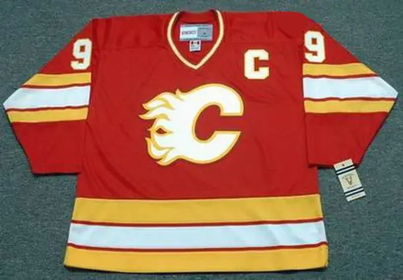 LANNY MCDONALD Calgary Flames 1980’s CCM Vintage Throwback Away Hockey Jersey