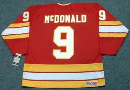 LANNY MCDONALD Calgary Flames 1980’s CCM Vintage Throwback Away Hockey Jersey 