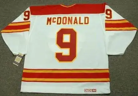LANNY MCDONALD Calgary Flames 1980’s CCM Vintage Throwback Home Hockey Jersey 