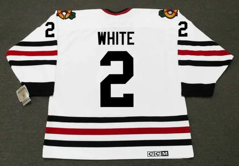 BILL WHITE Chicago Blackhawks 1970 CCM Vintage Throwback NHL Hockey Jersey 