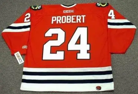 BOB PROBERT Chicago Blackhawks 1996 CCM Throwback Away NHL Hockey Jersey 
