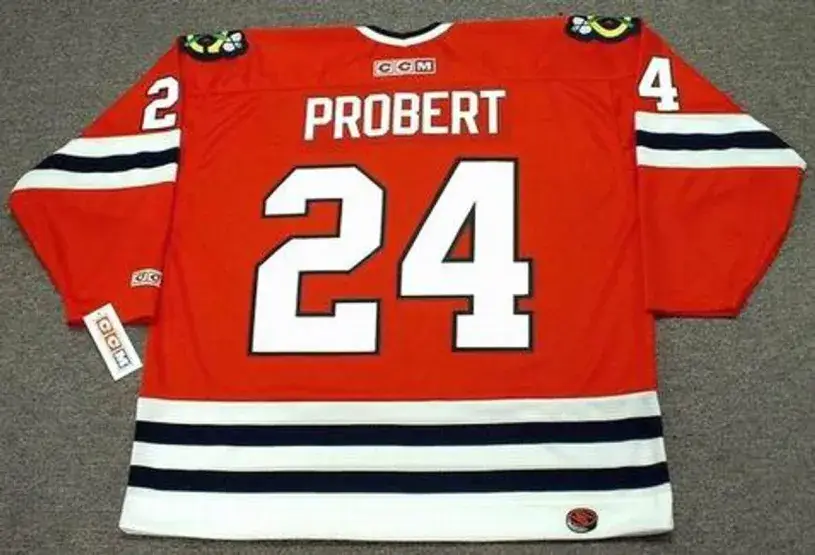 BOB PROBERT Chicago Blackhawks 1996 CCM Throwback Away NHL Hockey Jersey 