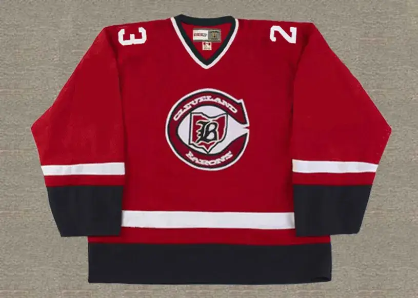 J.P. PARISE Cleveland Barons 1977 CCM Throwback NHL Hockey Jersey