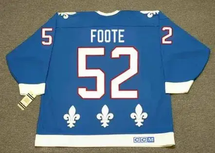 ADAM FOOTE Quebec Nordiques 1992 Away CCM Throwback NHL Hockey Jersey 