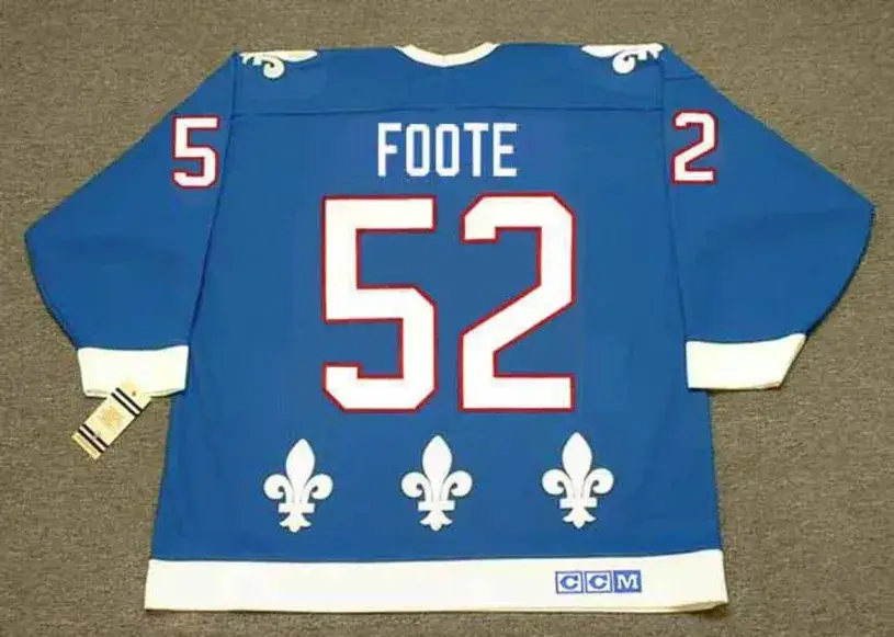 ADAM FOOTE Quebec Nordiques 1992 Away CCM Throwback NHL Hockey Jersey 