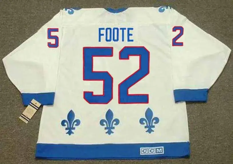 ADAM FOOTE Quebec Nordiques 1992 Home CCM Throwback NHL Hockey Jersey 