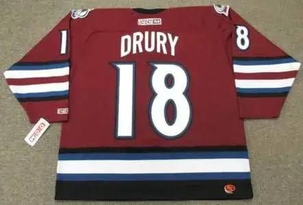 CHRIS DRURY Colorado Avalanche 2002 Alternate CCM Throwback NHL Hockey Jersey 