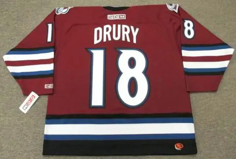 CHRIS DRURY Colorado Avalanche 2002 Alternate CCM Throwback NHL Hockey Jersey 