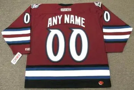 COLORADO AVALANCHE 2002 Alternate CCM Throwback NHL Jersey Customized “Any Name & Number(s)” 
