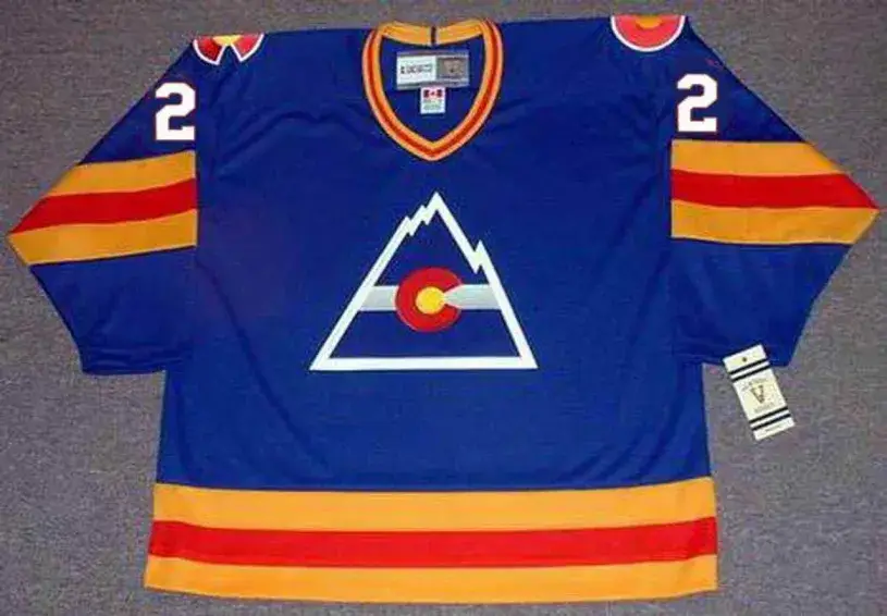 JOEL QUENNEVILLE Colorado Rockies 1980 CCM Vintage Throwback NHL Hockey Jersey