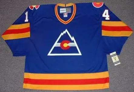 RENE ROBERT Colorado Rockies 1980 CCM Vintage Throwback NHL Hockey Jersey