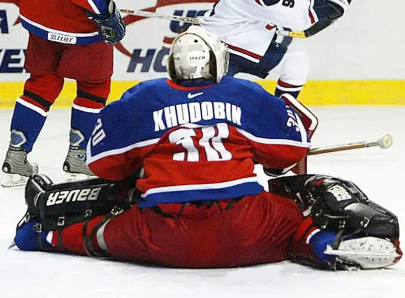 ANTON KHUDOBIN 2005 Team Russia Nike Throwback Hockey Jersey 