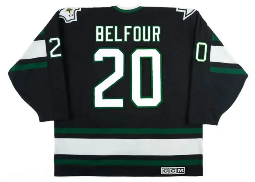 ED BELFOUR Dallas Stars 1997 Away CCM Throwback NHL Hockey Jersey 