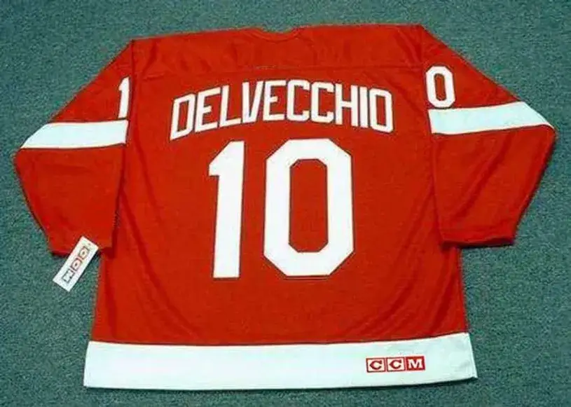 ALEX DELVECCHIO Detroit Red Wings 1960’s Home CCM Throwback NHL Hockey Jersey 
